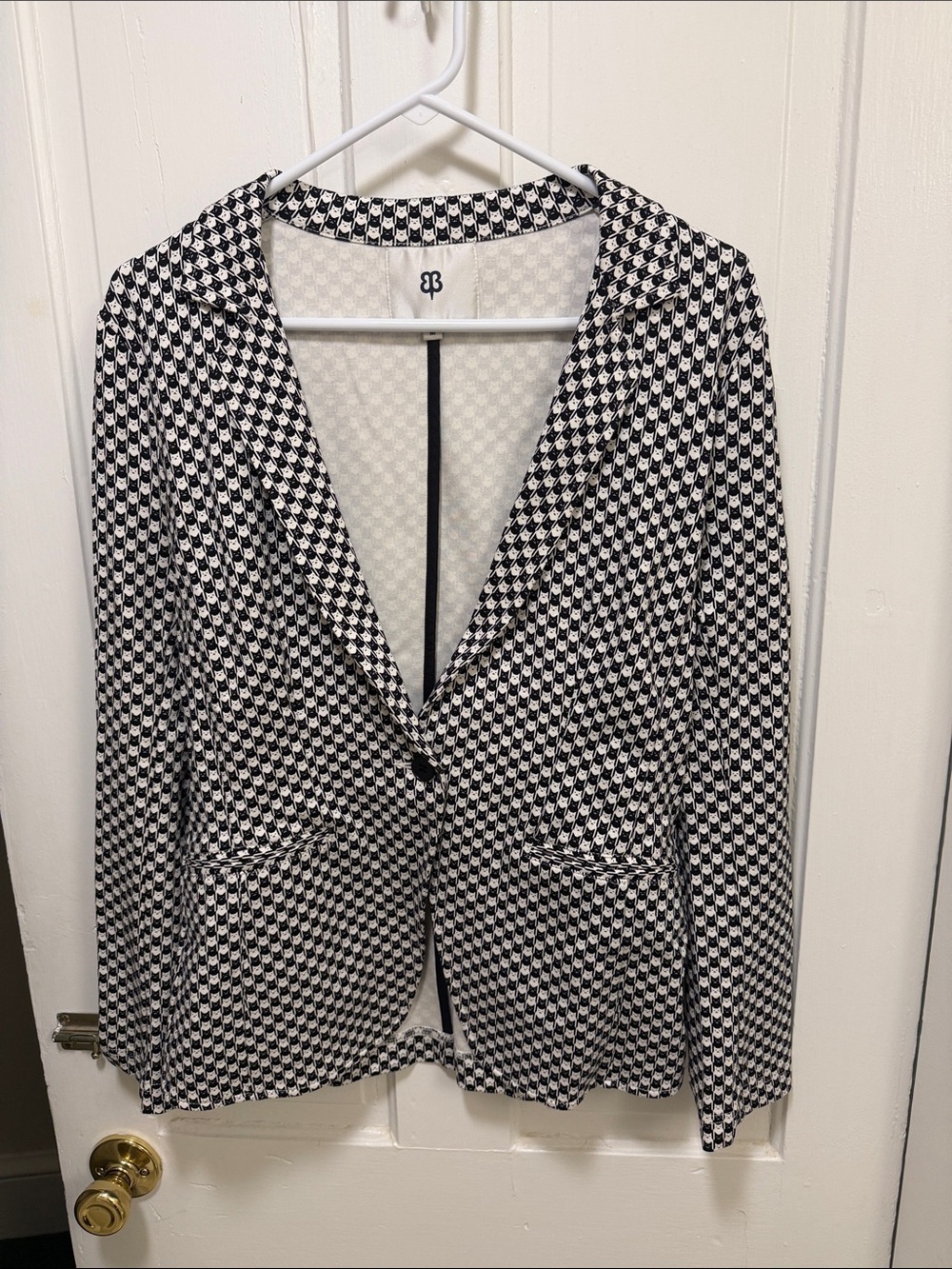 Black & White Catstooth Women's Blazer - Betabrand